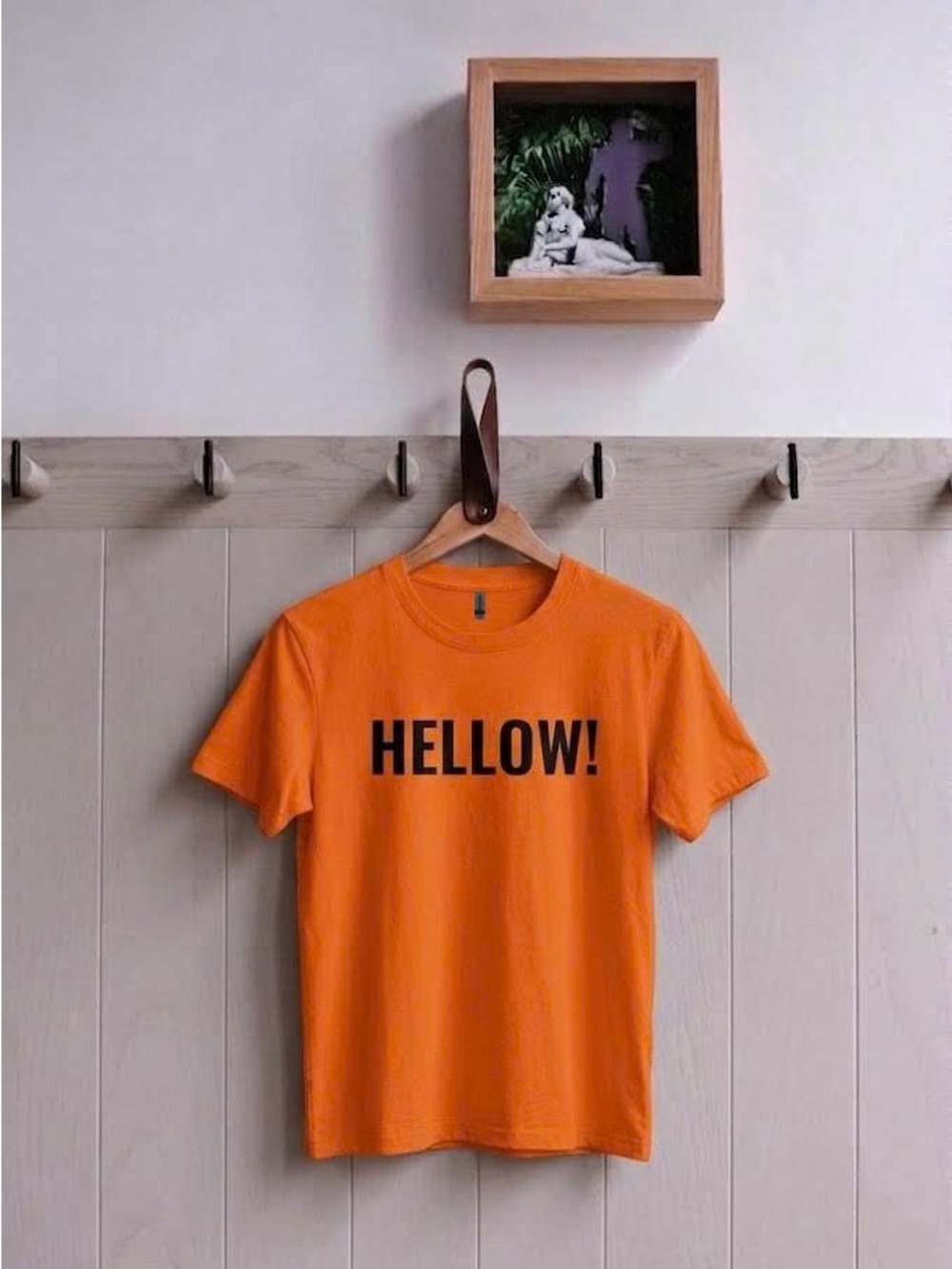 Fun Bright Orange “ HELLOW! ”  Graphic T-Shirt